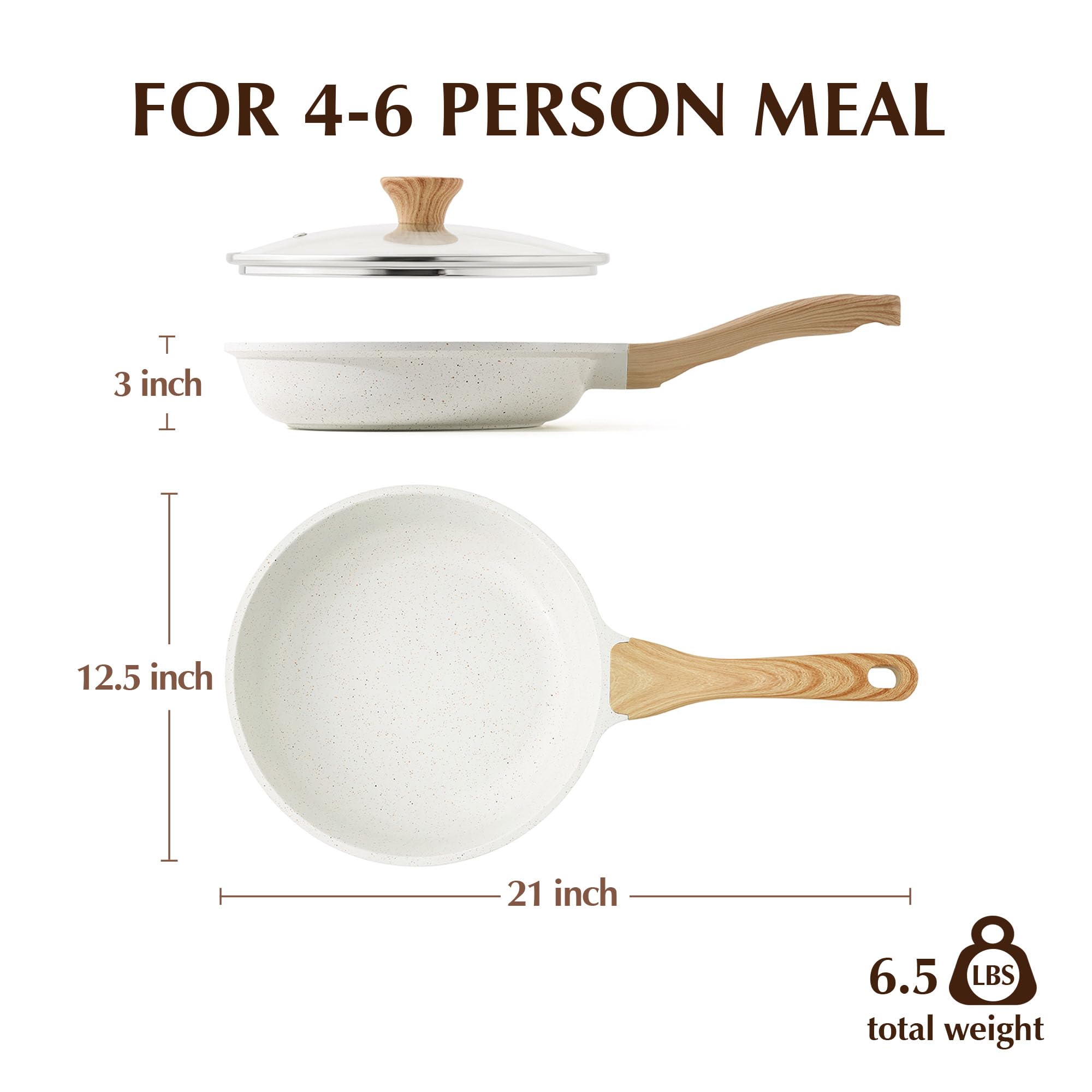 SENSARTE dishwasher-safe ceramic pan option for quick cleanup when desired.