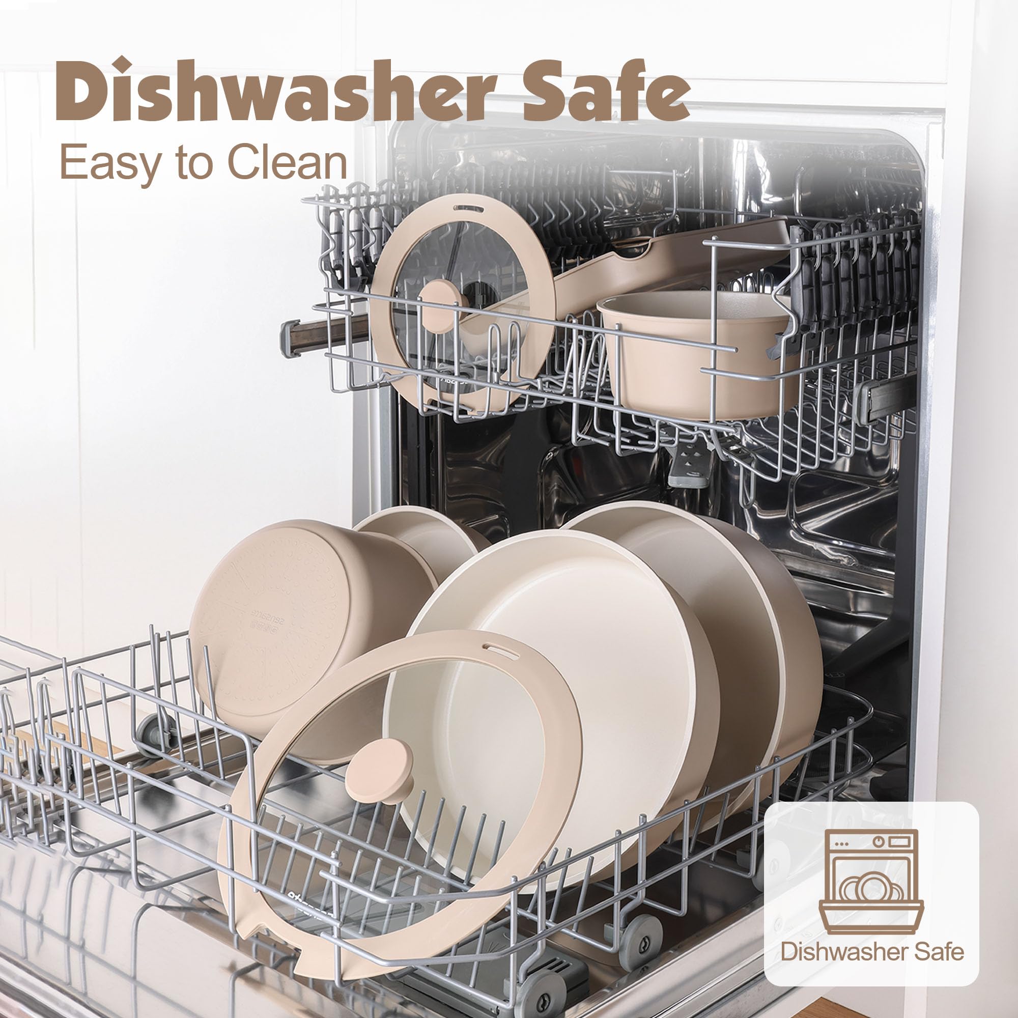 SENSARTE dishwasher-safe cookware cleans up easily.