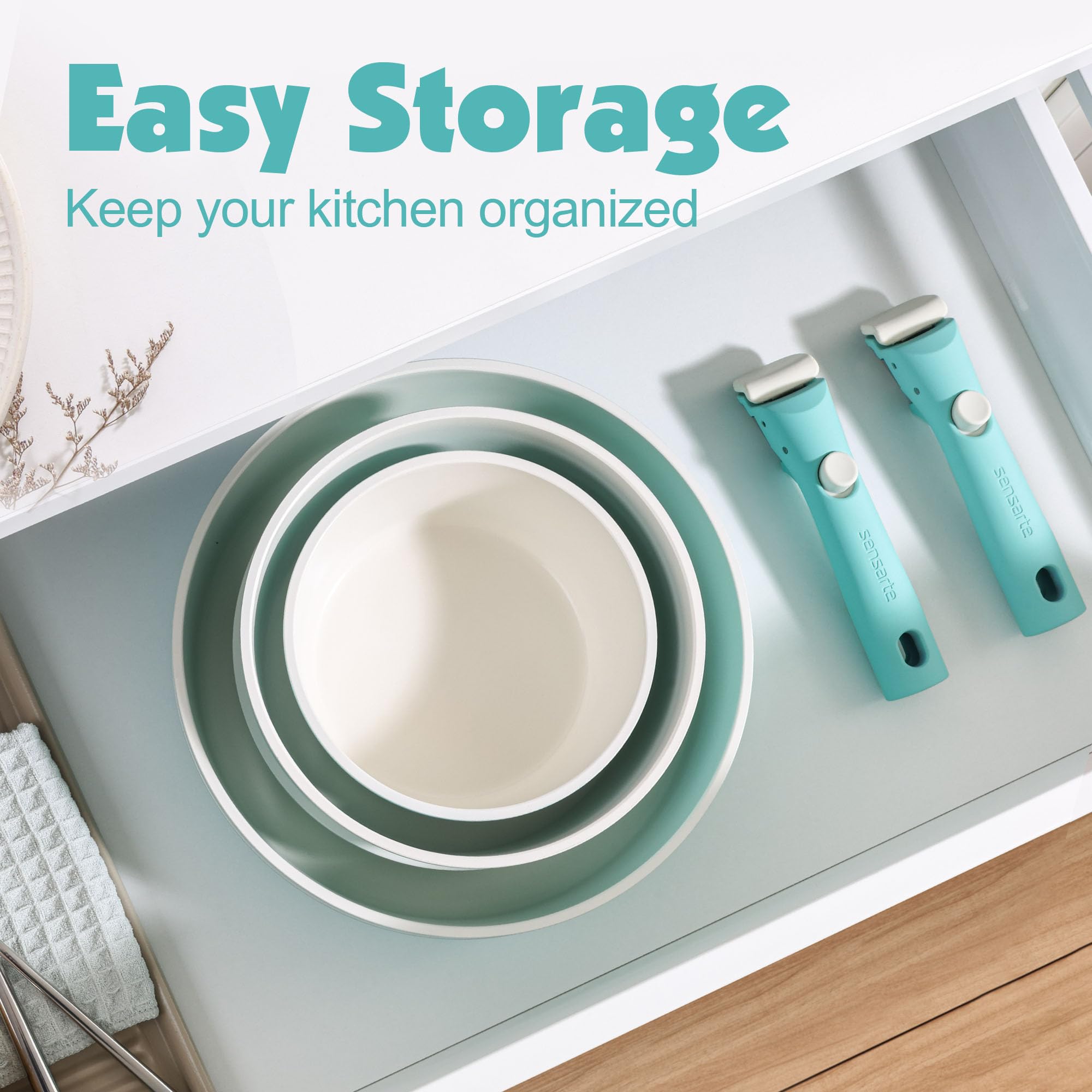SENSARTE dishwasher-safe cookware for quick cleanup after meals.
