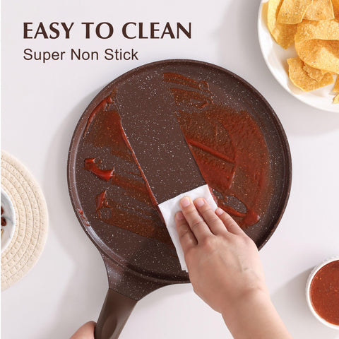 SENSARTE edge-lip crepe pan prevents spills during flipping