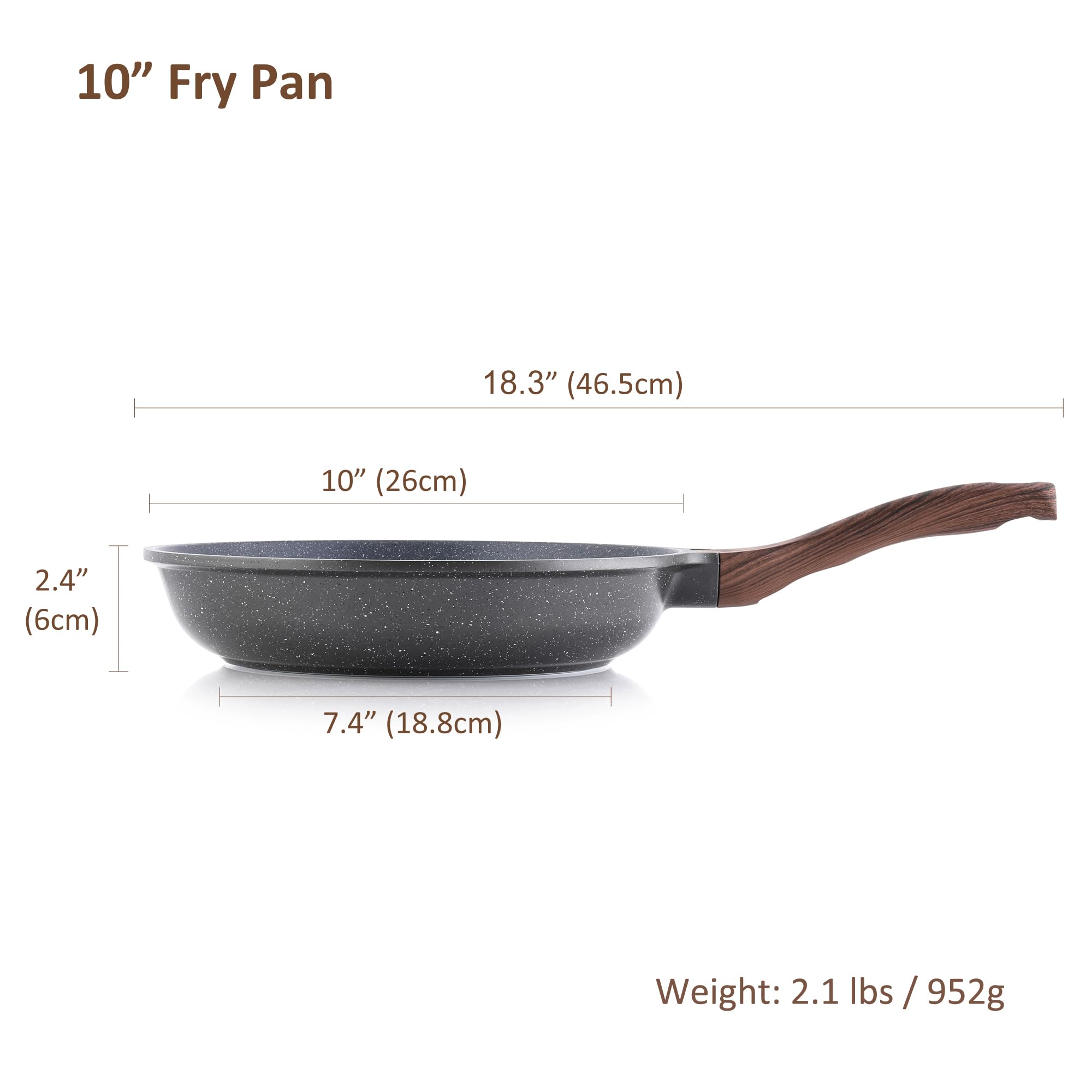 Sensarte flat-base pan ensures even heat distribution during searing.
