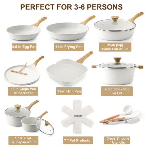 Sensarte 9.5 and 11-inch fry pans with stay-cool handles.