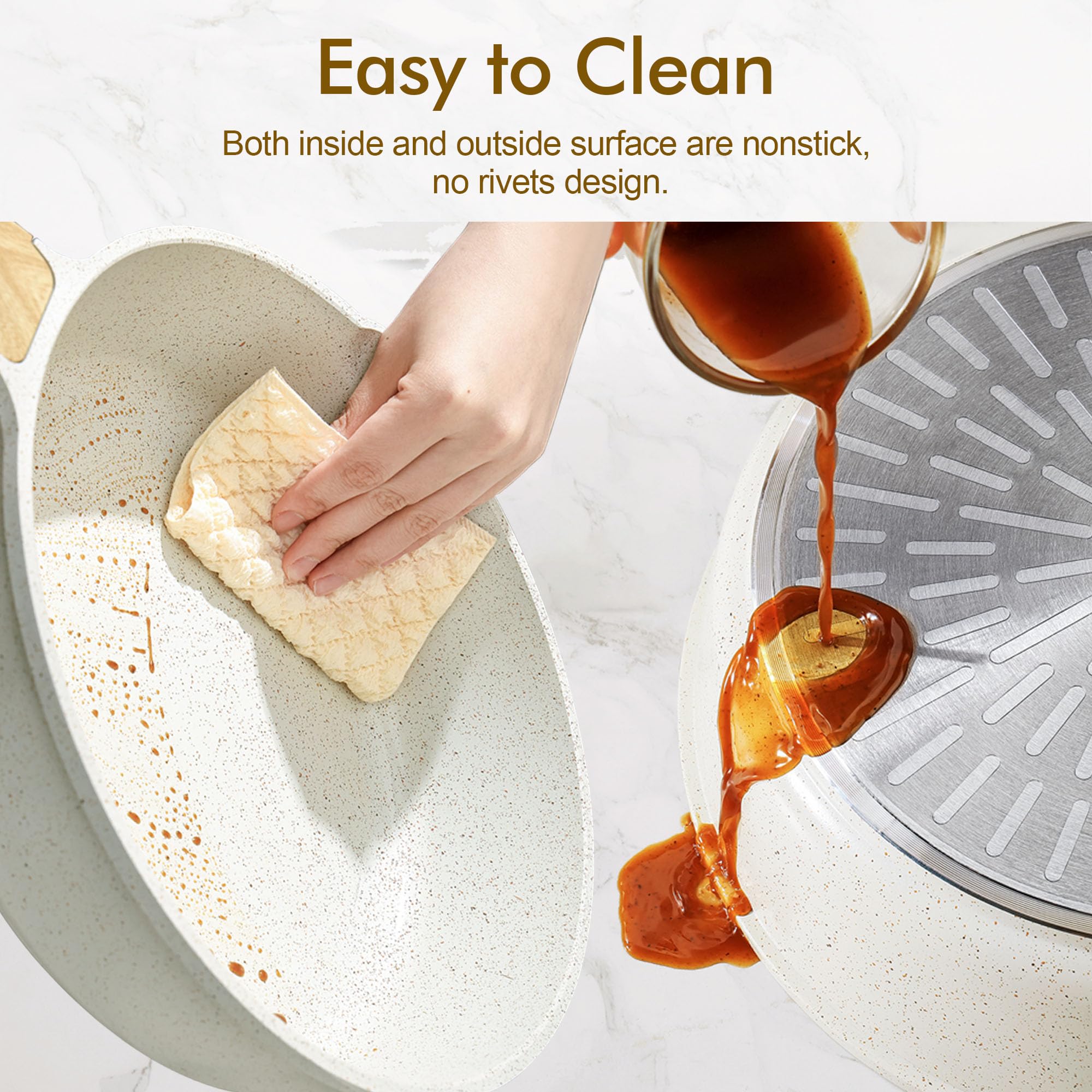 Glass lid on SENSARTE pan allows monitoring without heat loss