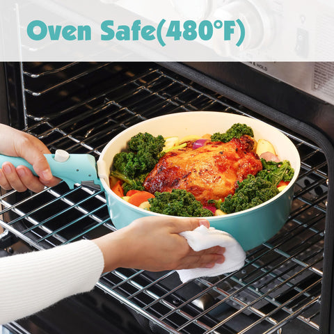 SENSARTE glass lids and protectors help keep cookware organized.