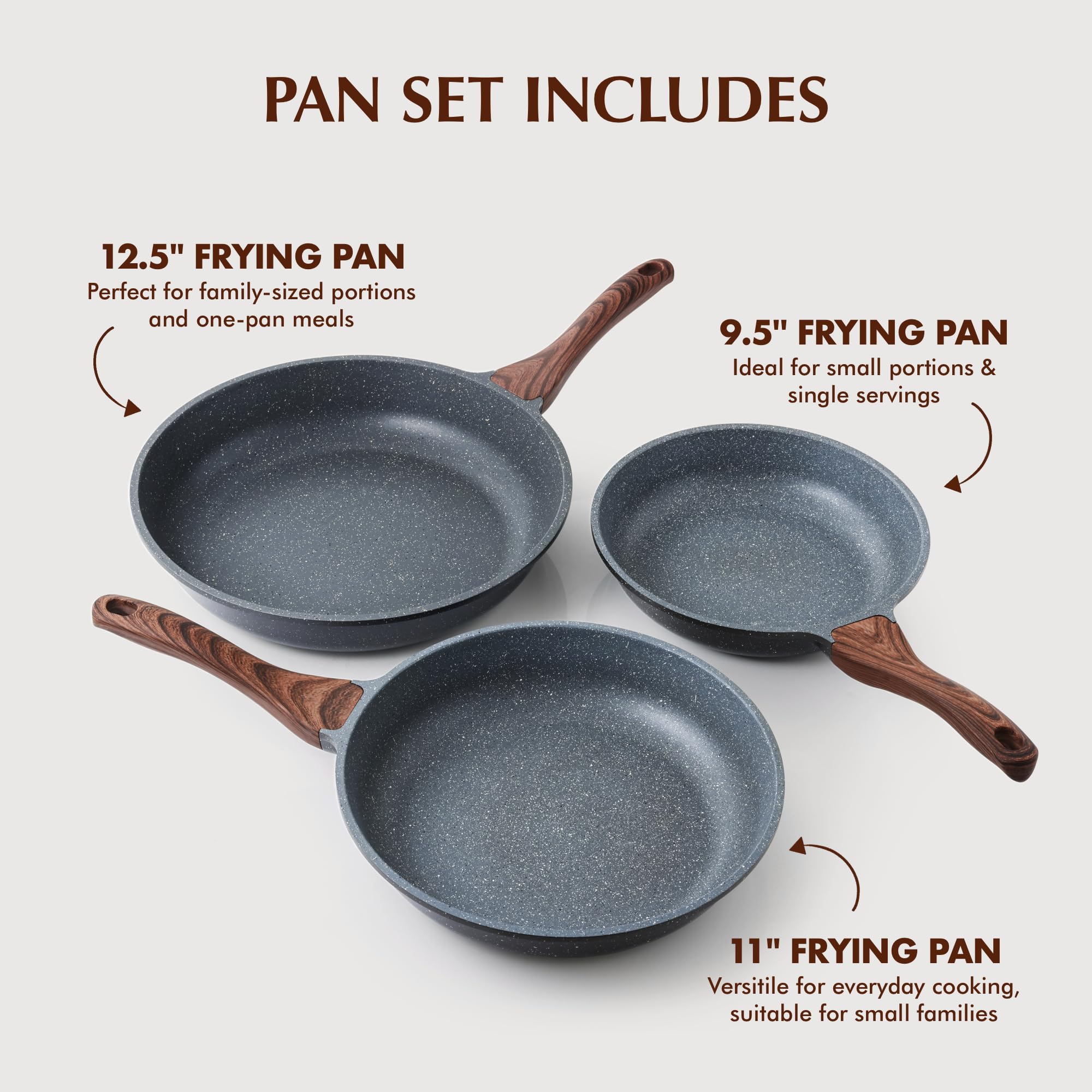 SENSARTE granite coating close-up showing nonstick surface for easy cooking