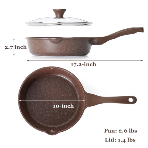 SENSARTE granite nonstick coating reduces sticking for easy food release.