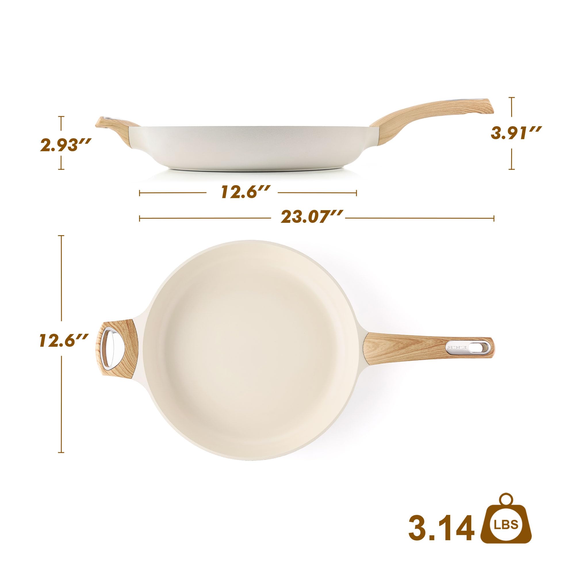 SENSARTE heat-resistant bakelite handle stays cool during use