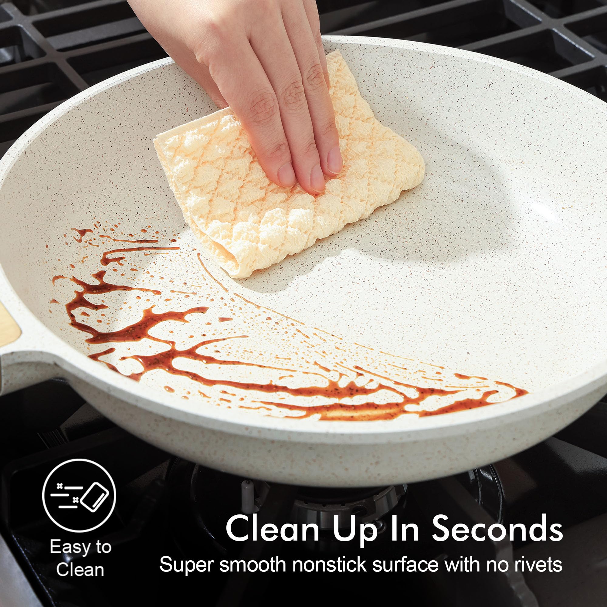 SENSARTE heat-resistant Bakelite handle stays cool during cooking