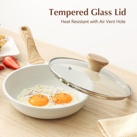 SENSARTE induction-compatible ceramic skillet for universal stove compatibility and even heat.