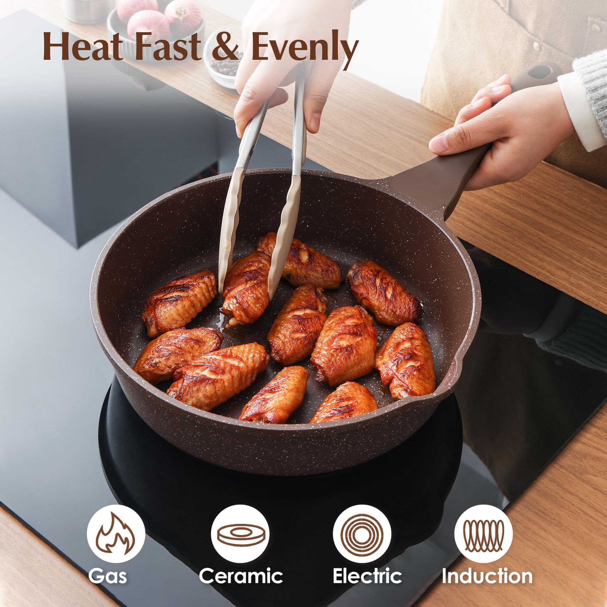 SENSARTE induction-compatible base ensures fast, even heating on any stove.