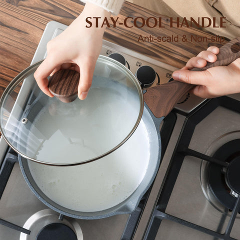 SENSARTE induction-compatible base on a stove demonstrates even heating.
