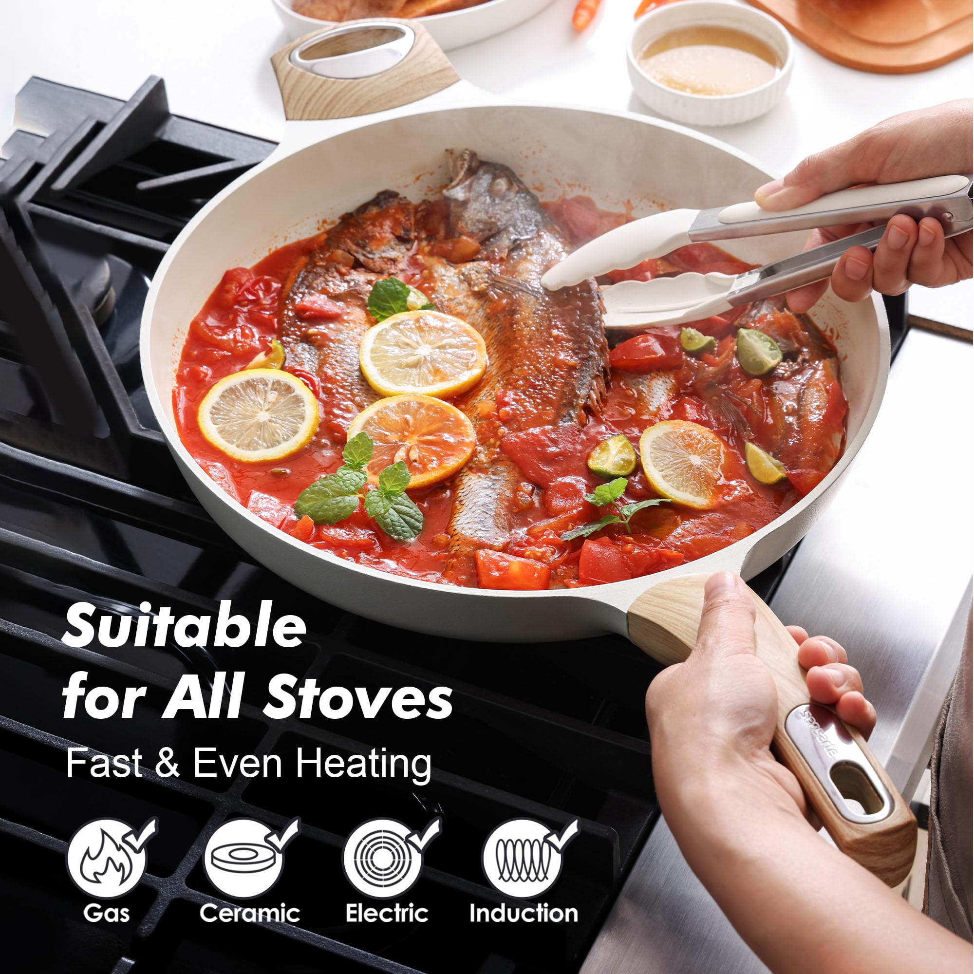 SENSARTE induction-compatible base ensures even heating on all stovetops