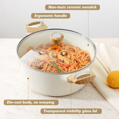 SENSARTE multi-size stock pot set covering 2.6 to 8.5 quart capacities