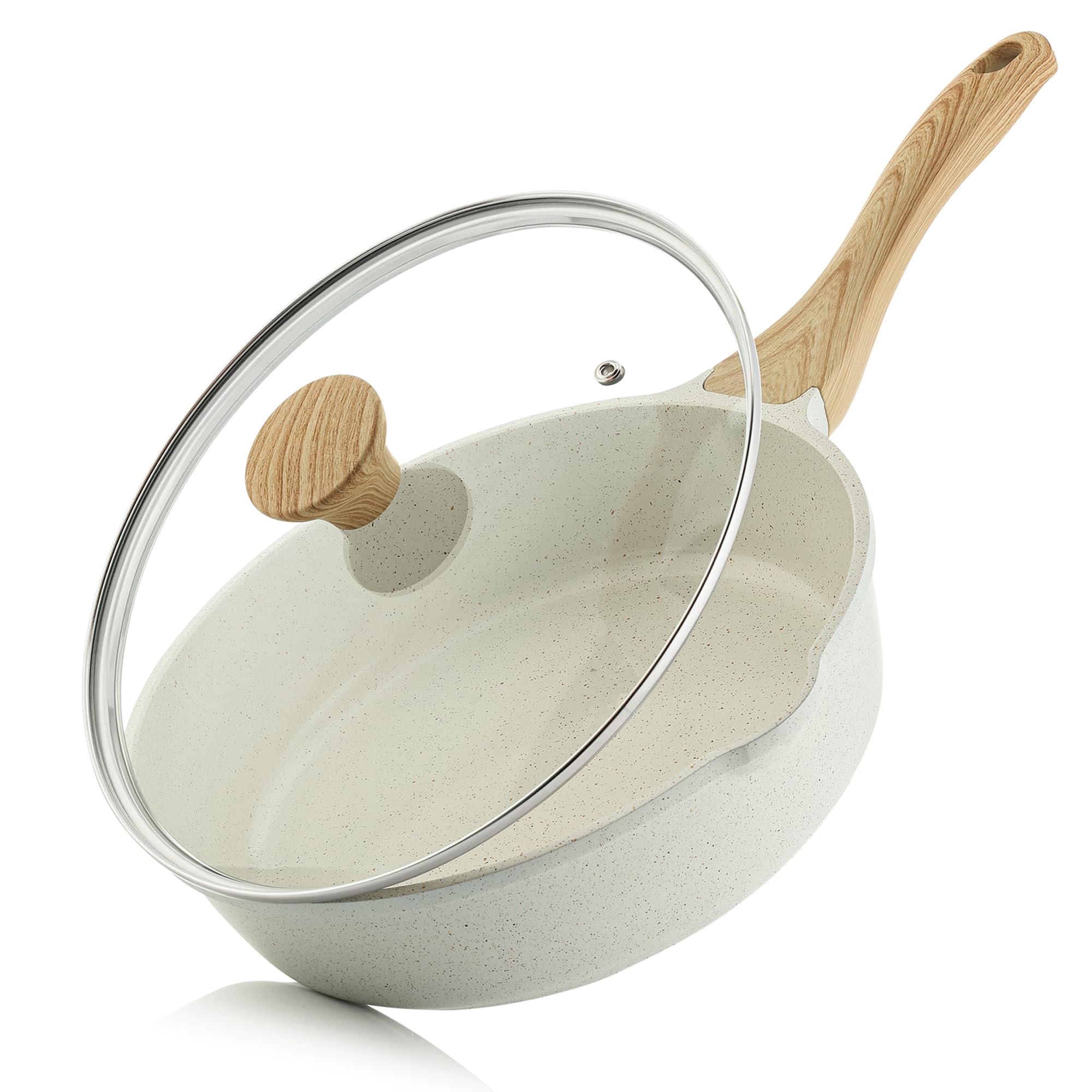 SENSARTE nonstick ceramic saute pan 10-inch with clear visual for easy release