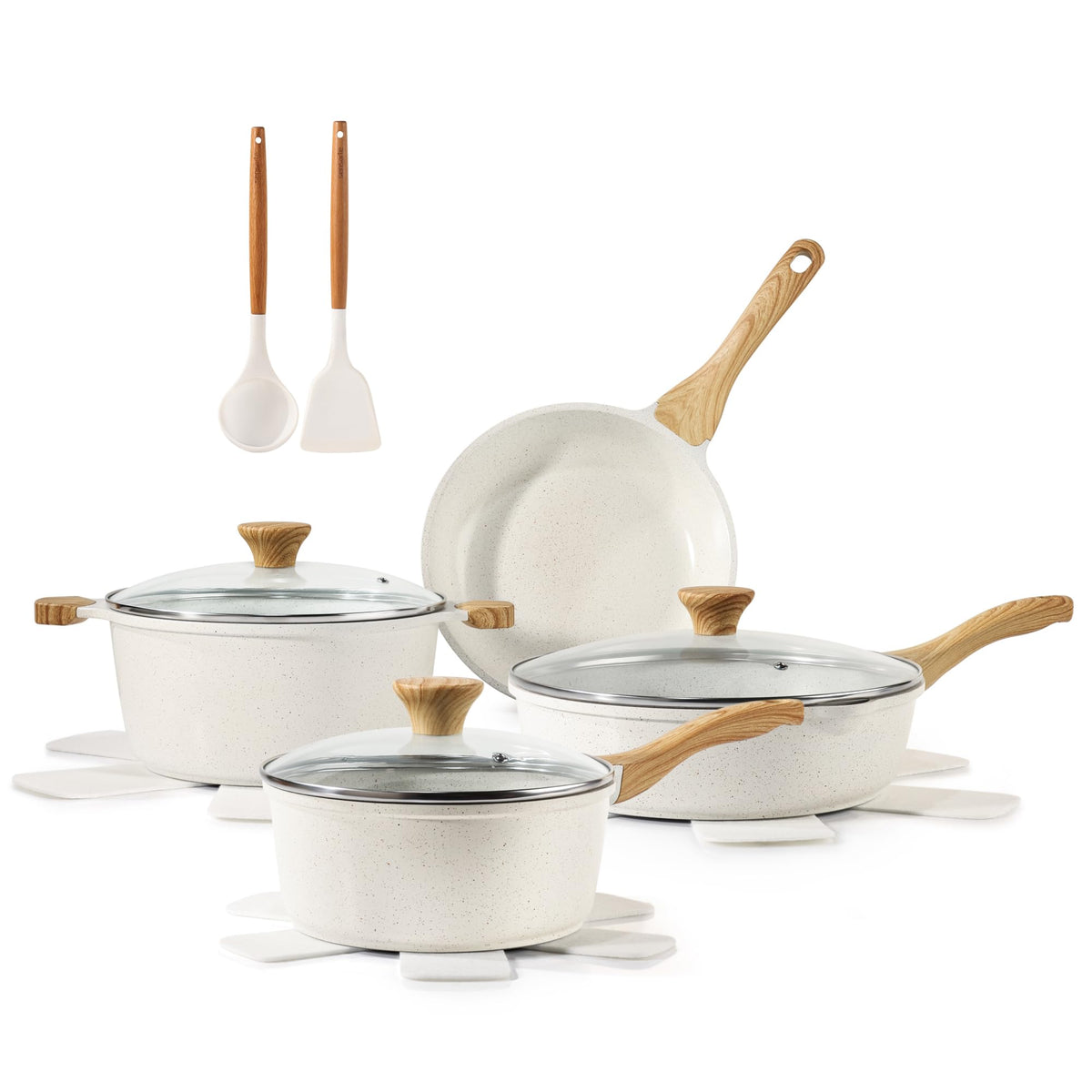 SENSARTE nonstick ceramic skillet—easy egg release with minimal oil.