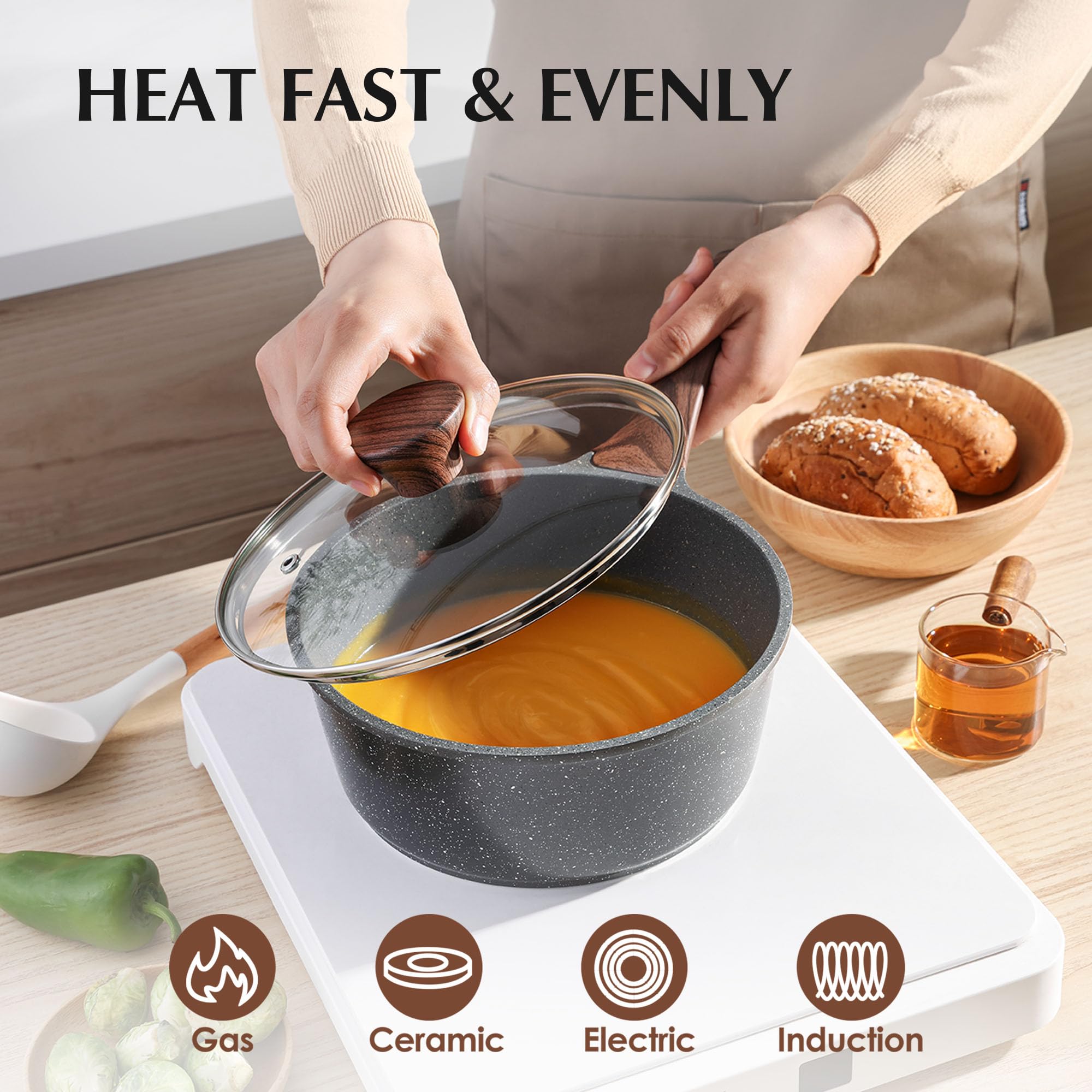 SENSARTE 4.5-quart casserole with lid for family meals