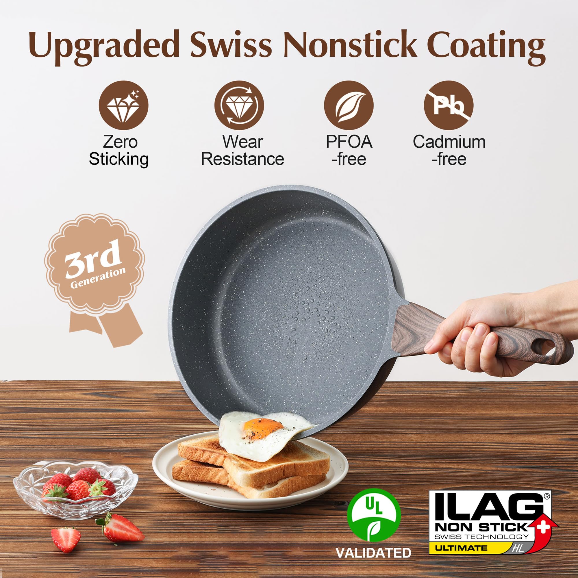 SENSARTE 2.5-quart saucepan with lid ideal for sauces and simmering