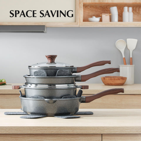 SENSARTE stay-cool woodgrain handle design for safe cooking