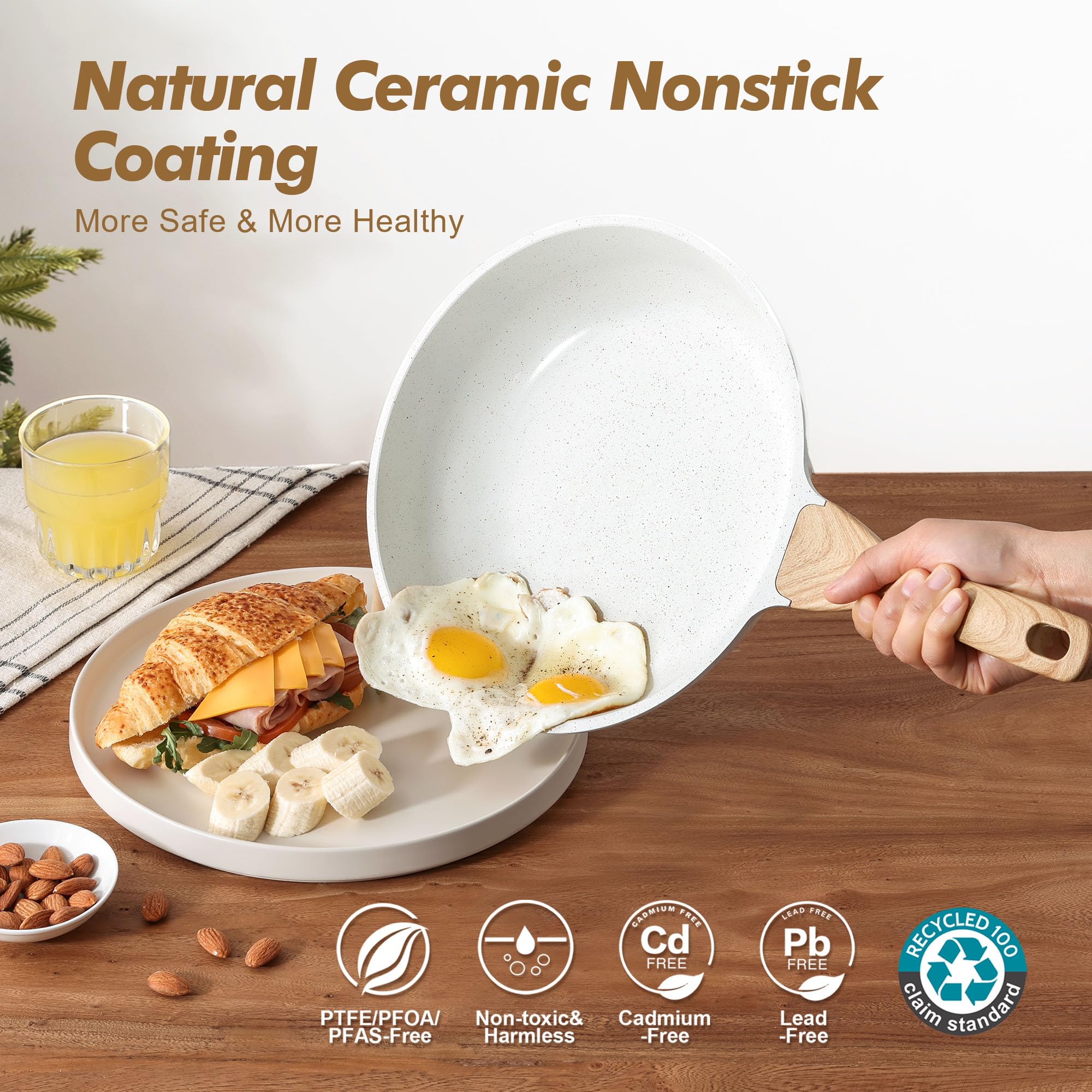 SENSARTE 12.5-inch skillet for family cooking and large portions
