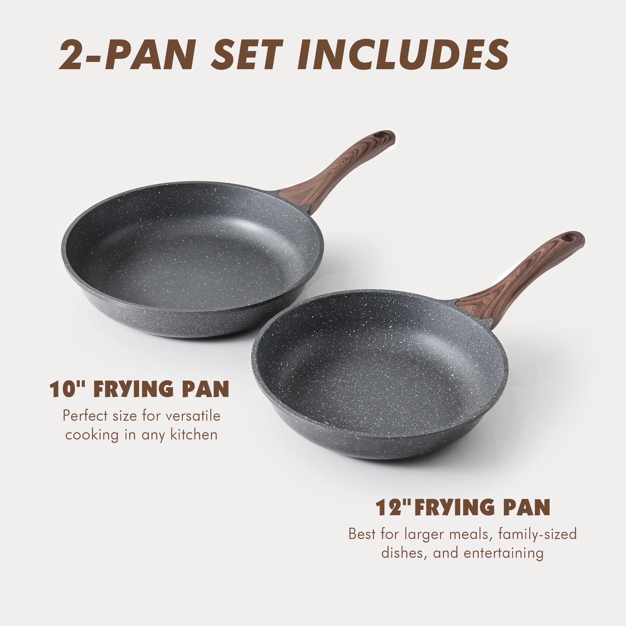 SENSARTE 12-inch nonstick frying pan ready for large sauté batches.