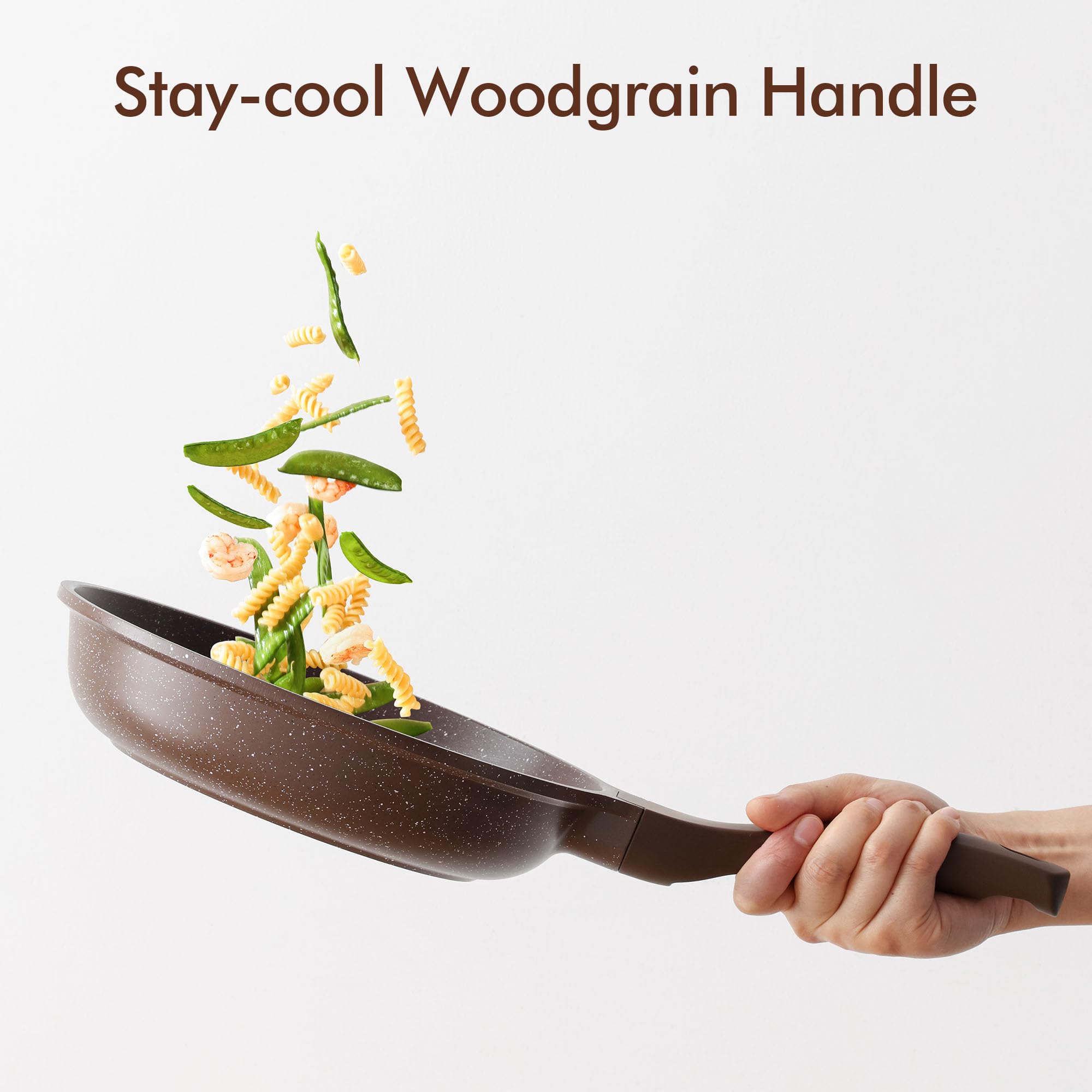 Sensarte nonstick pan rivet-free interior cleans quickly and safely.