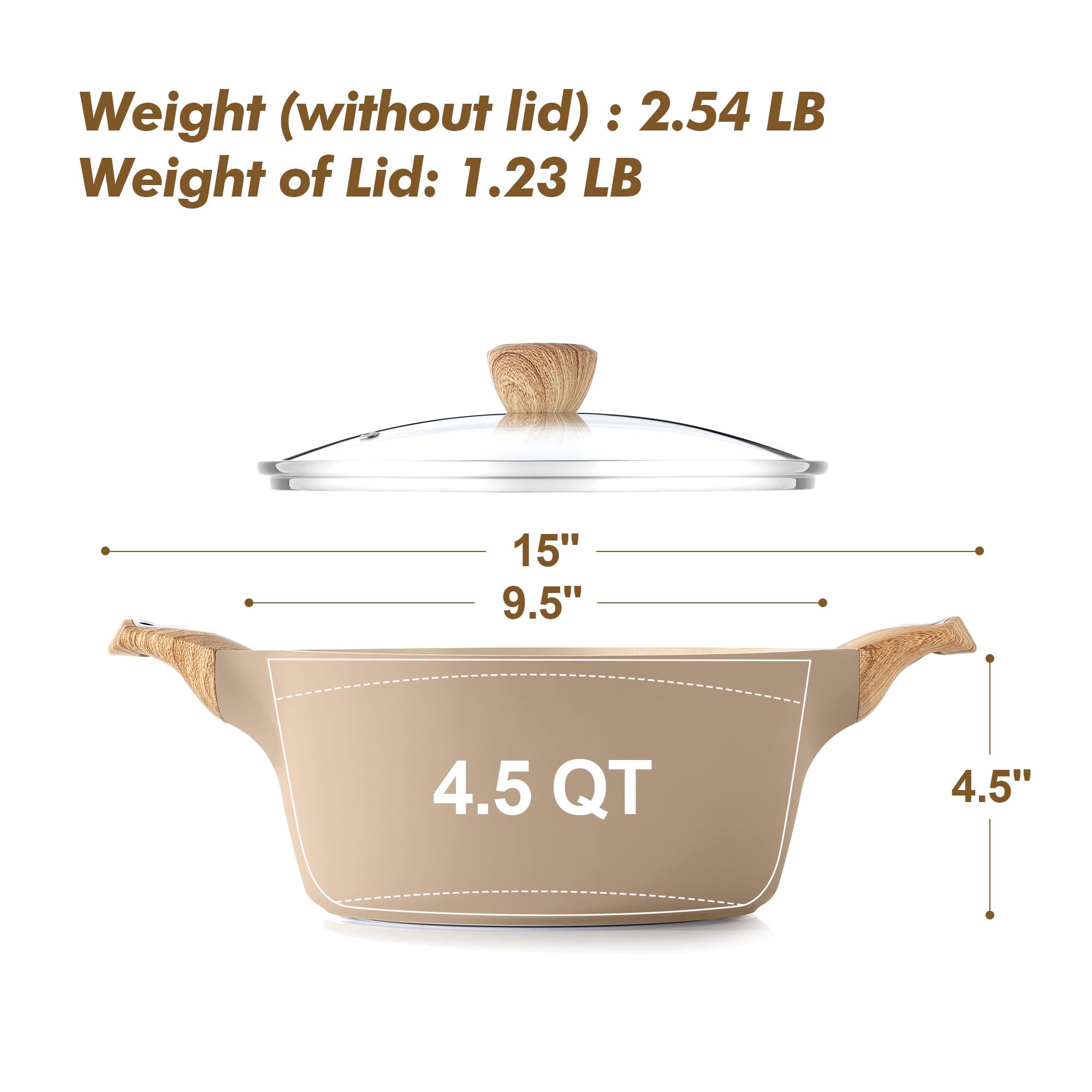 SENSARTE versatile stock pot suitable for pasta, soups, and stews.