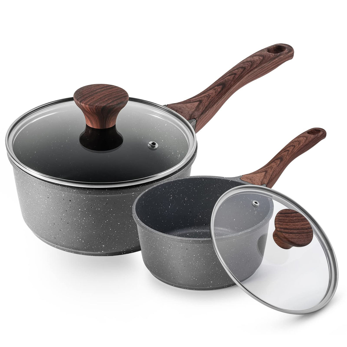 SENSARTE 1.5 qt nonstick sauce pan with lid for easy low-oil sauces.