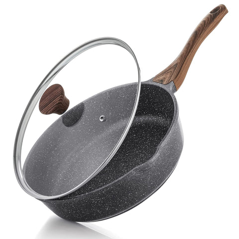 SENSARTE 10-inch nonstick skillet with lid ready for quick meals