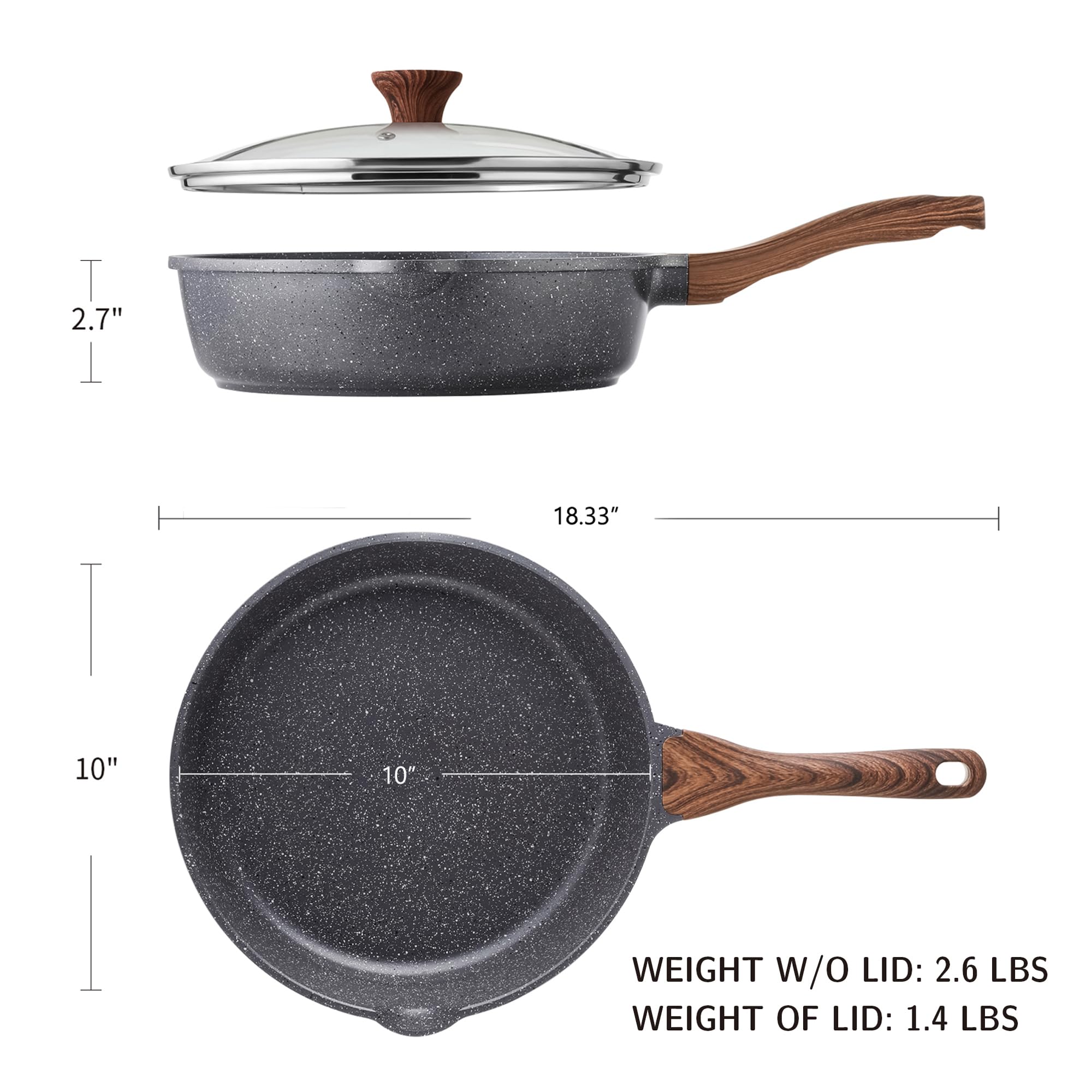 SENSARTE skillet handle closeup showing stay-cool grip