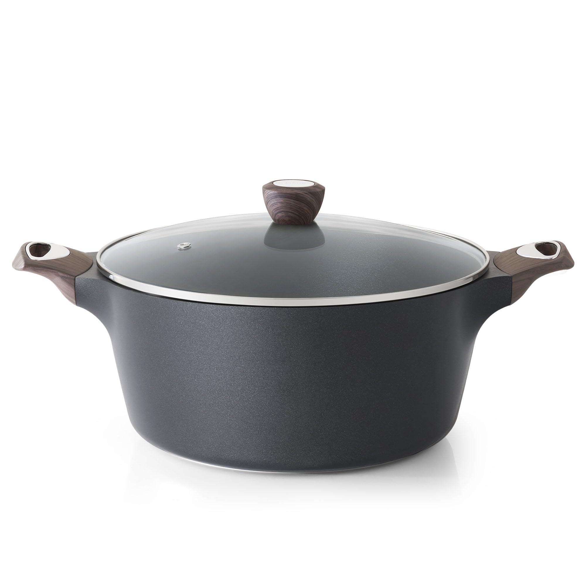SENSARTE nonstick stock pot with lid for even heating and easy release.