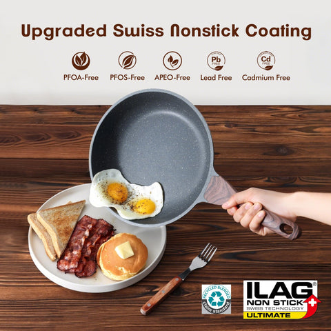 SENSARTE omelette pan 8-inch delivers even browning for fluffy eggs.