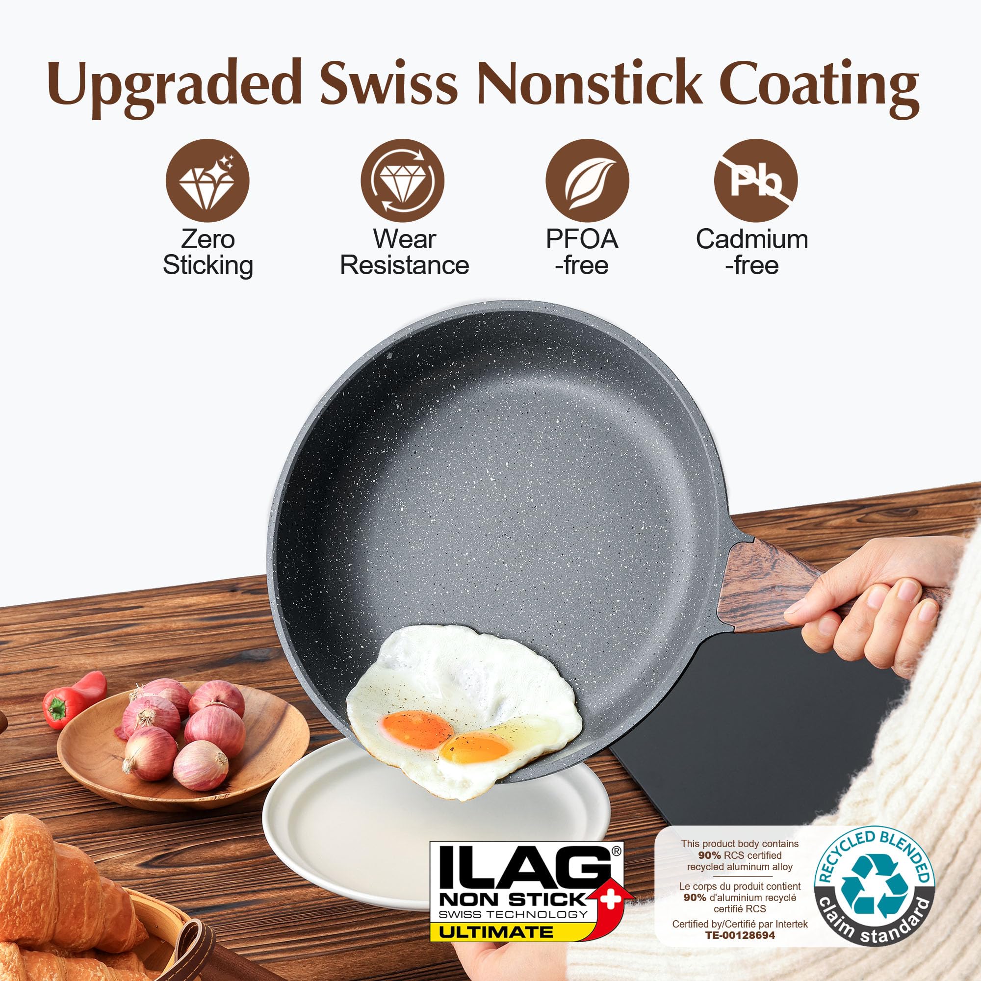 SENSARTE pan underside on induction base demonstrates even heating capability.