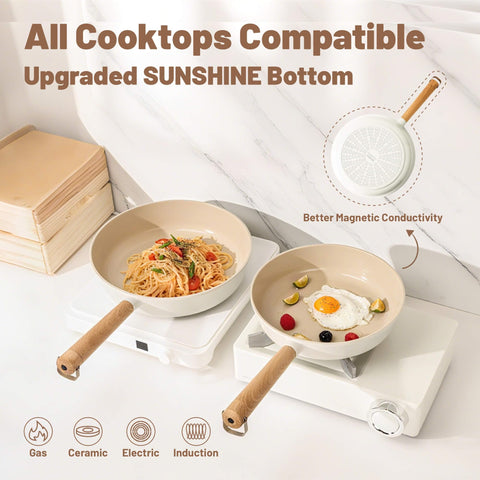 SENSARTE pot protectors set protects countertops during storage.