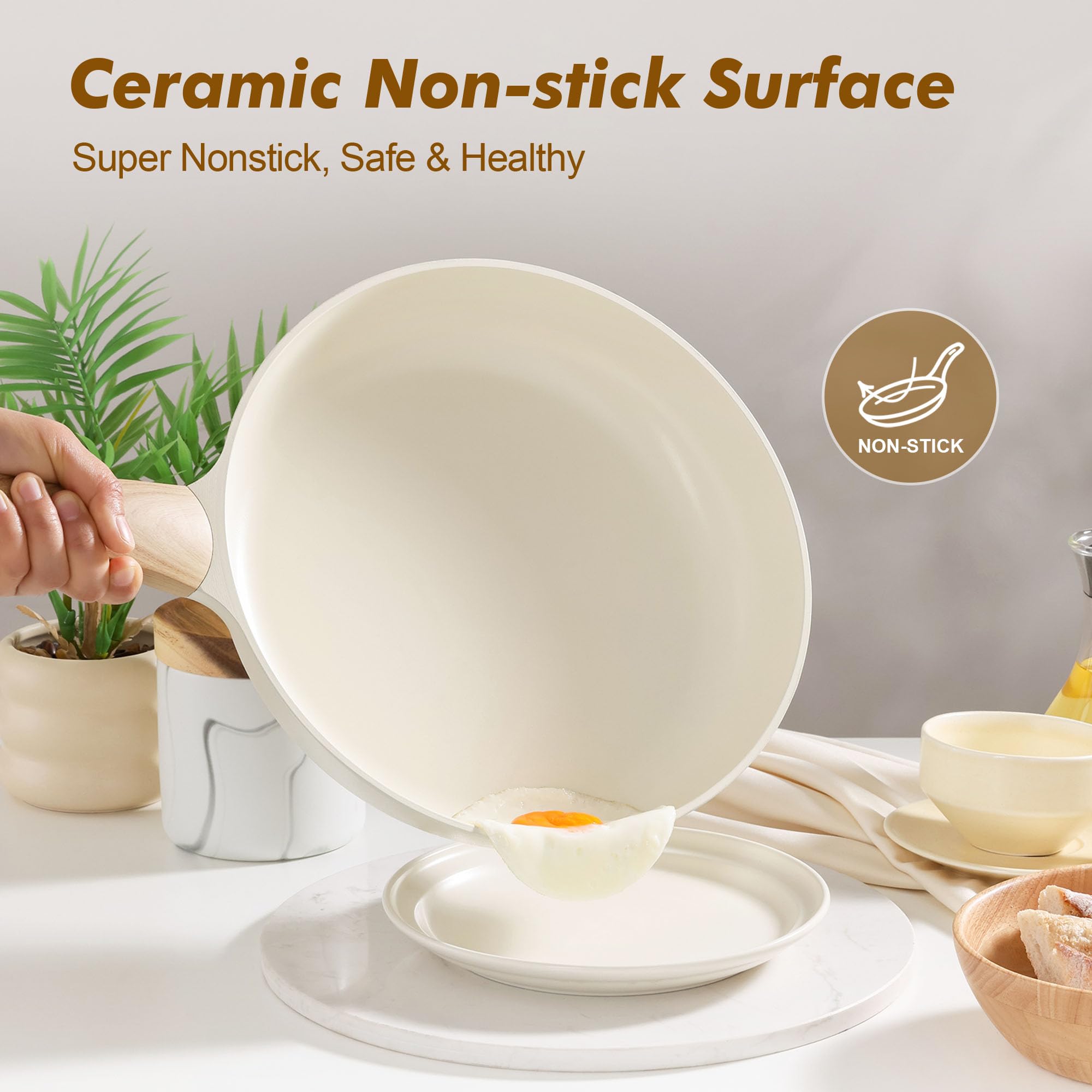 SENSARTE pan interior with rivet-free design for quick cleaning