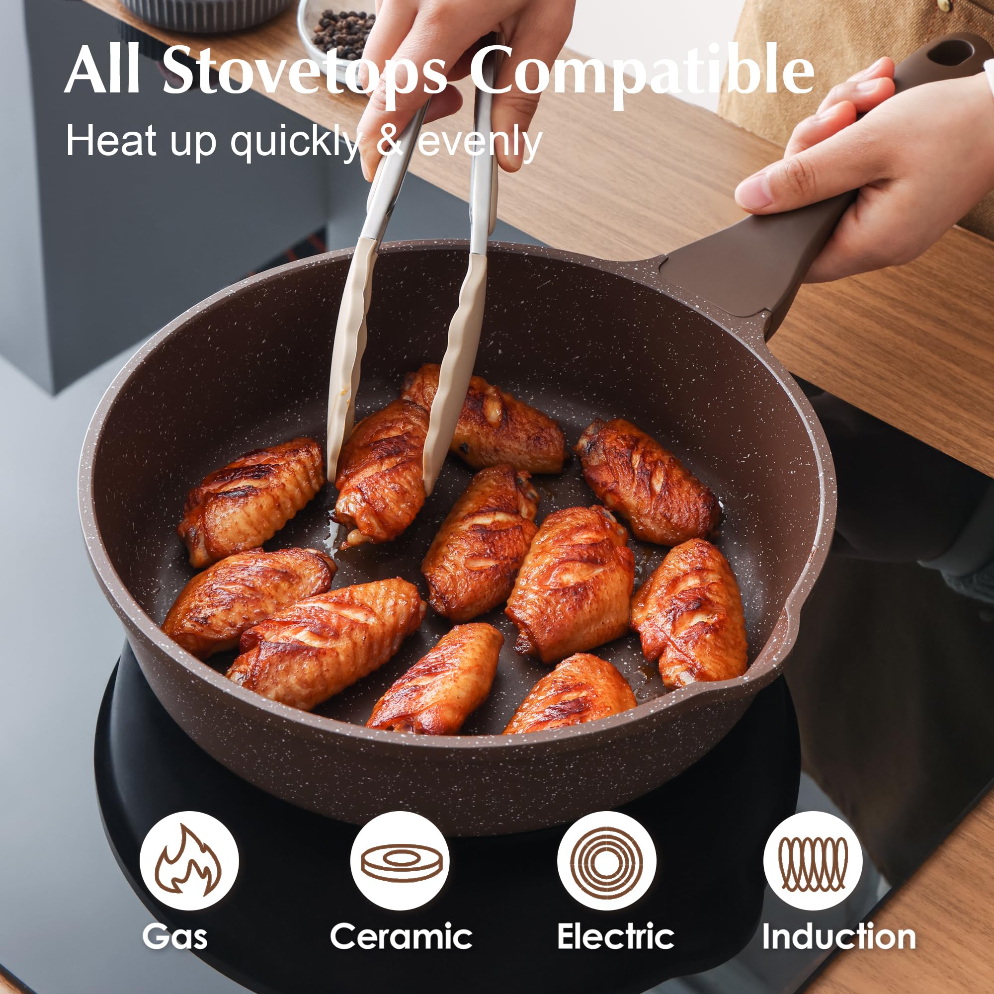 SENSARTE 2.5-quart saucepan with lid for quick sauces