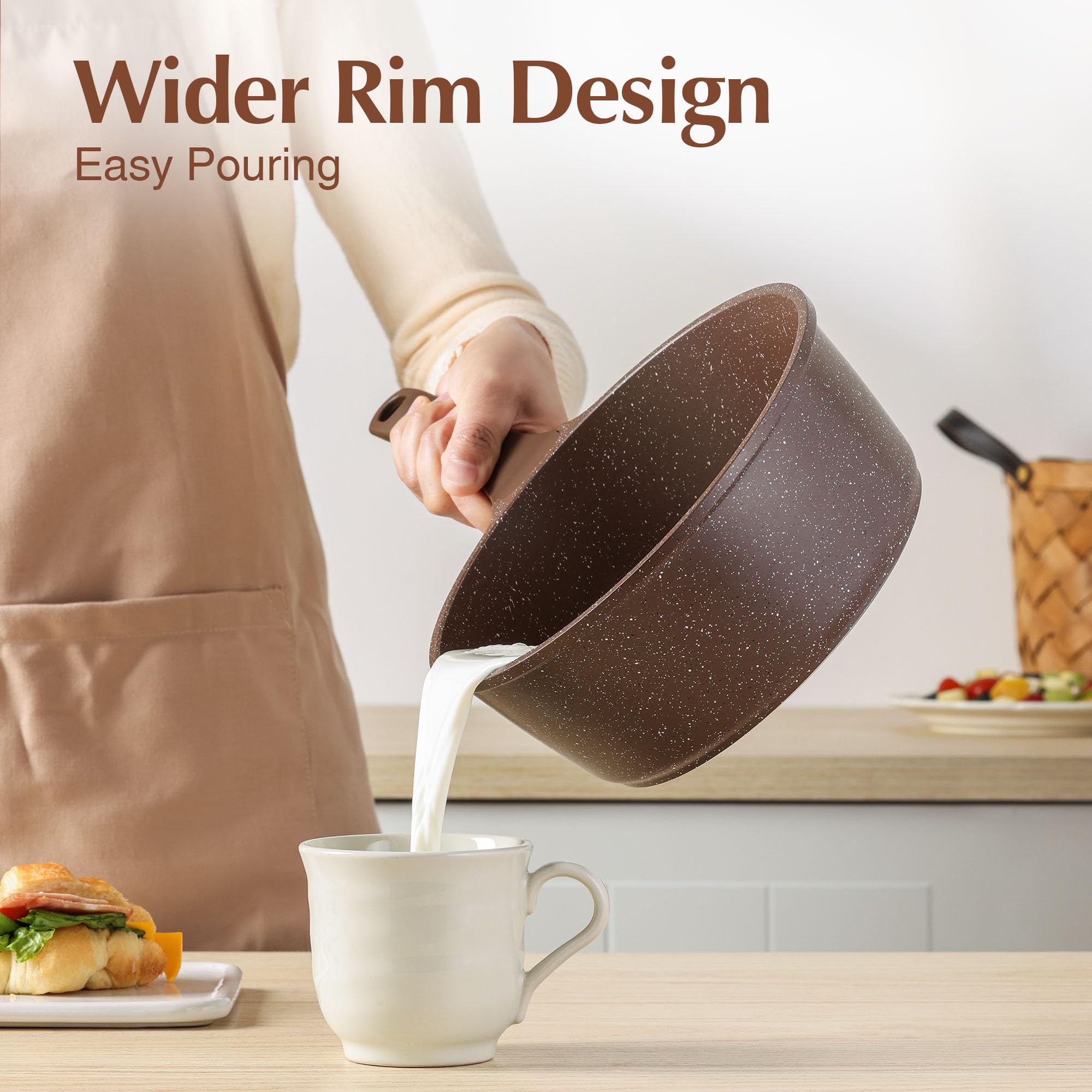 SENSARTE drip-free pour spout aids clean, precise serving after cooking.