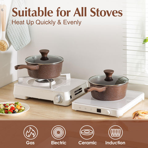 SENSARTE granite coating closeup highlights durable nonstick and easy cleanup.