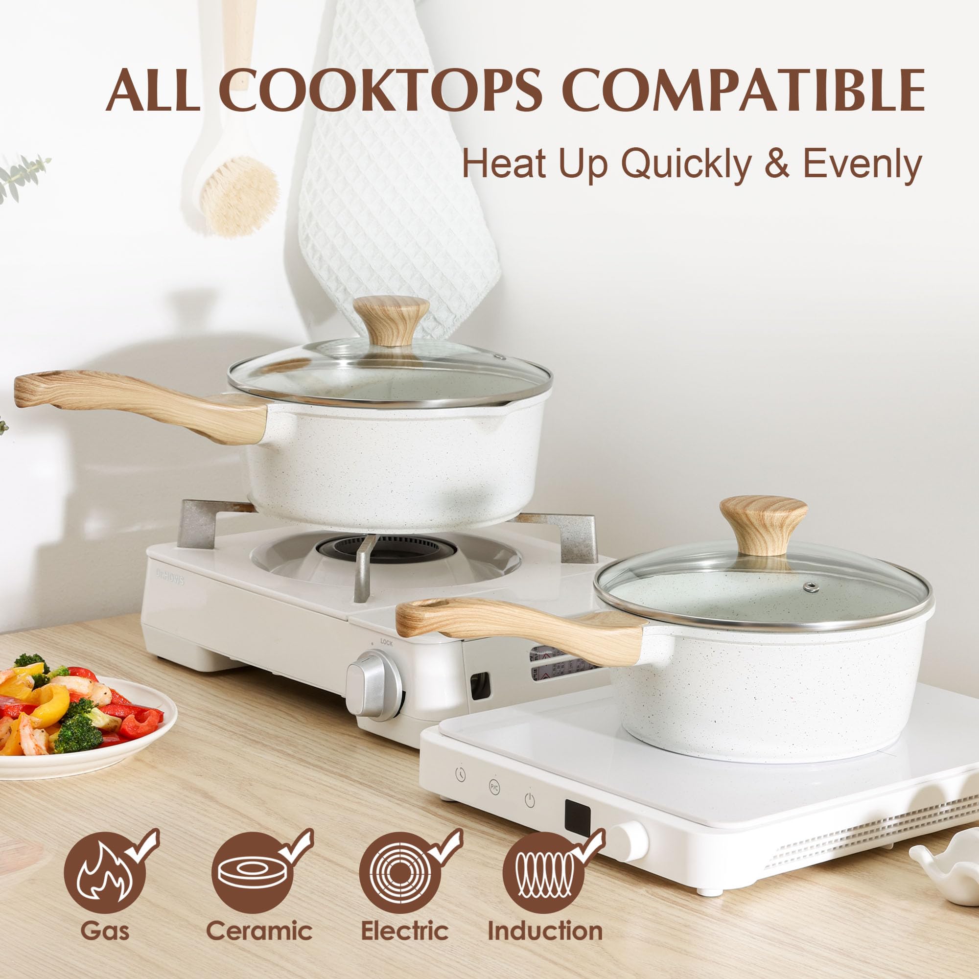 SENSARTE induction-base saucepan works on all stoves for versatile cooking