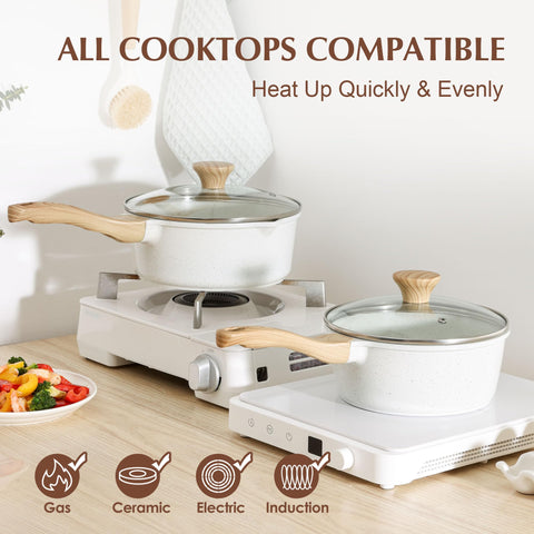 SENSARTE induction-base saucepan works on all stoves for versatile cooking