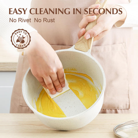 SENSARTE white granite coating delivers smooth release and easy cleanup