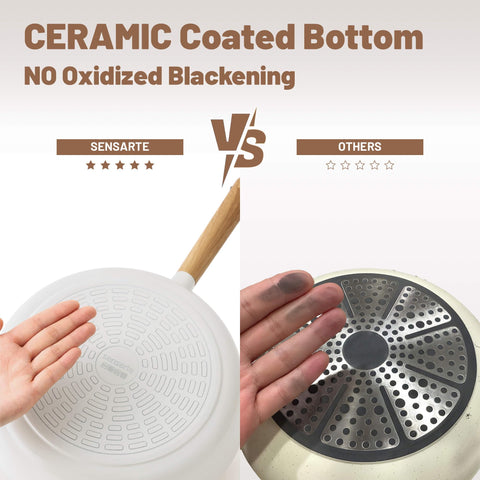 SENSARTE silicone utensils pair for easy cooking and cleanup.