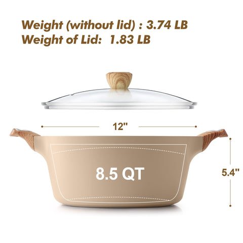 Sensarte stock pot available in multiple sizes for stews, sauces, and pasta