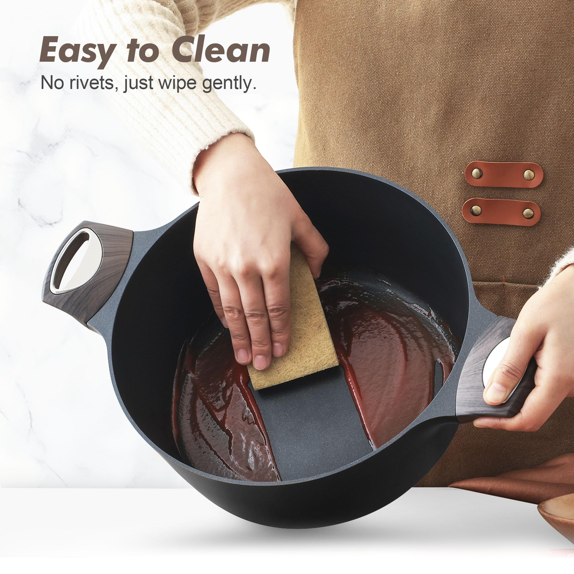 SENSARTE spatula, spoon, and tongs included for convenient cooking prep.