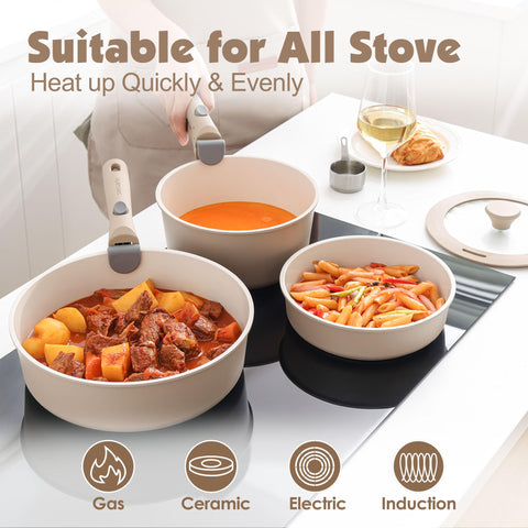 SENSARTE stackable design frees cabinet space and fits RV kitchens.