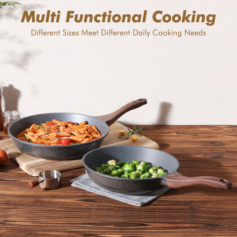 SENSARTE stay-cool handle design demonstrated during cooking.