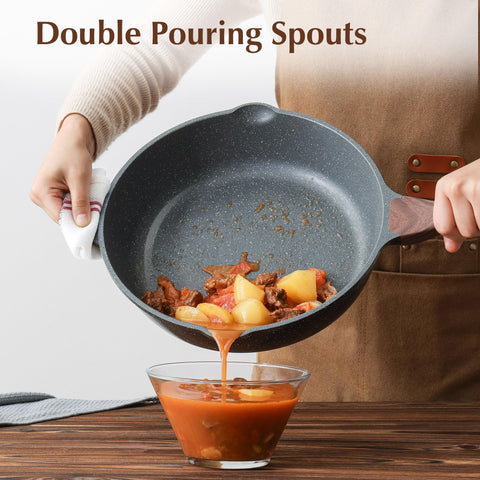 SENSARTE stay-cool handle stays comfortable during stovetop cooking