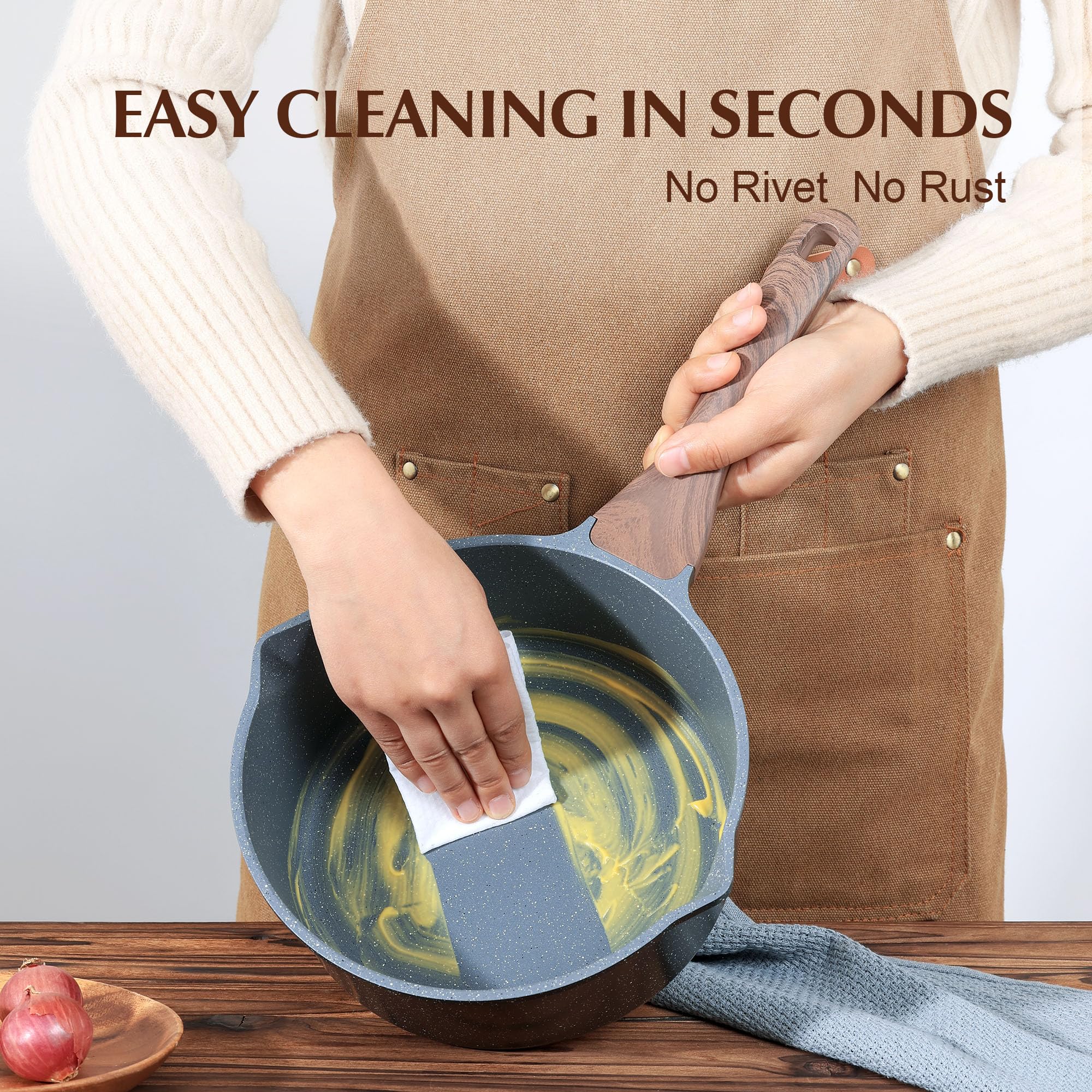 SENSARTE stay-cool handle emphasizes safe grip during cooking.