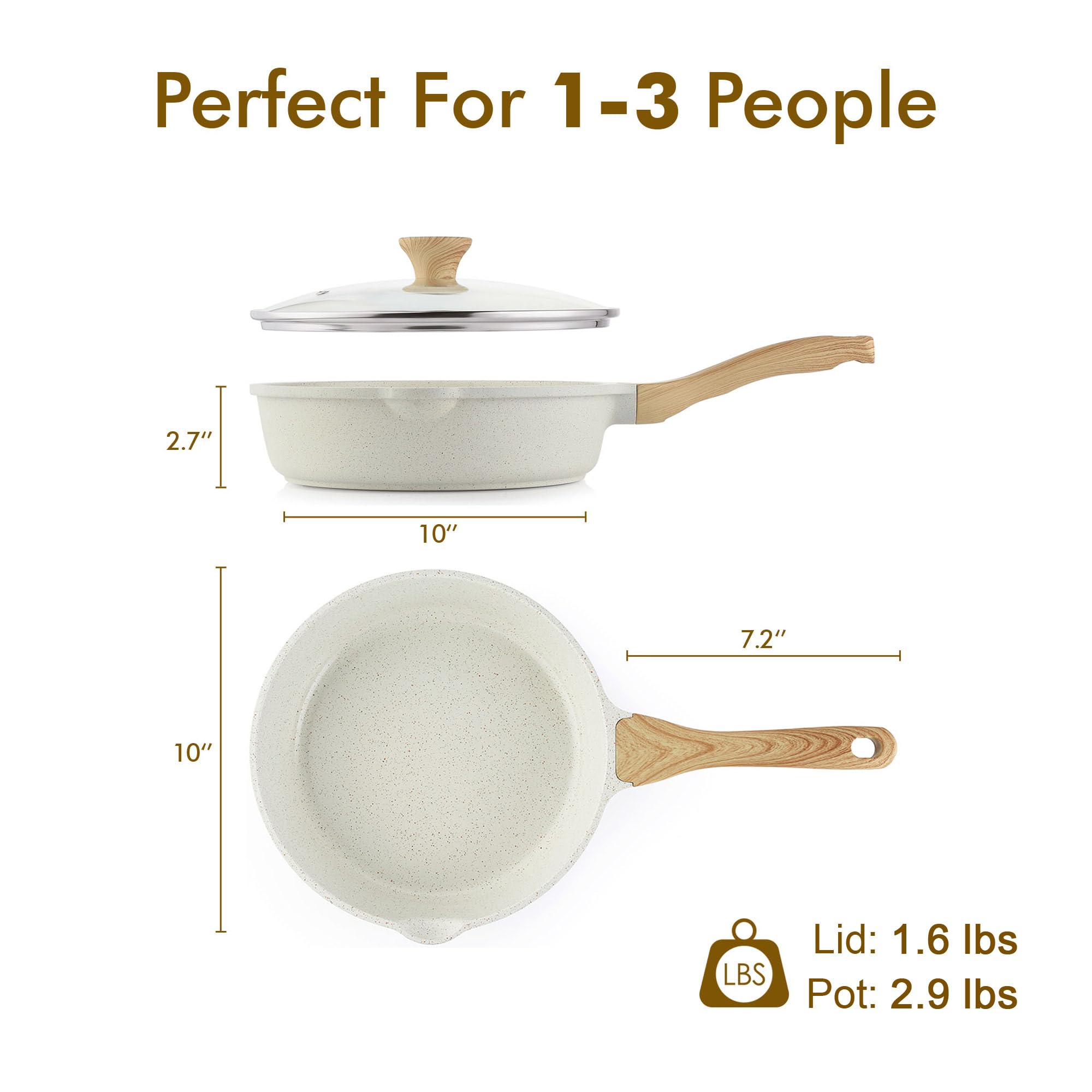 Stay-cool handle on SENSARTE pan for comfortable grip during cooking