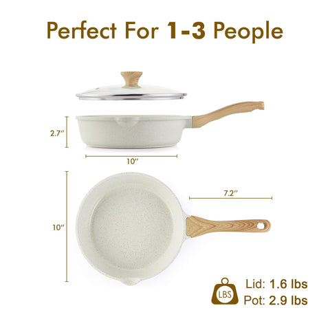Stay-cool handle on SENSARTE pan for comfortable grip during cooking