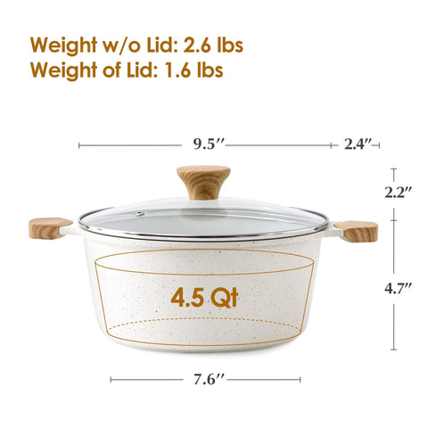 SENSARTE 4.5 qt stock pot on induction base for even heating